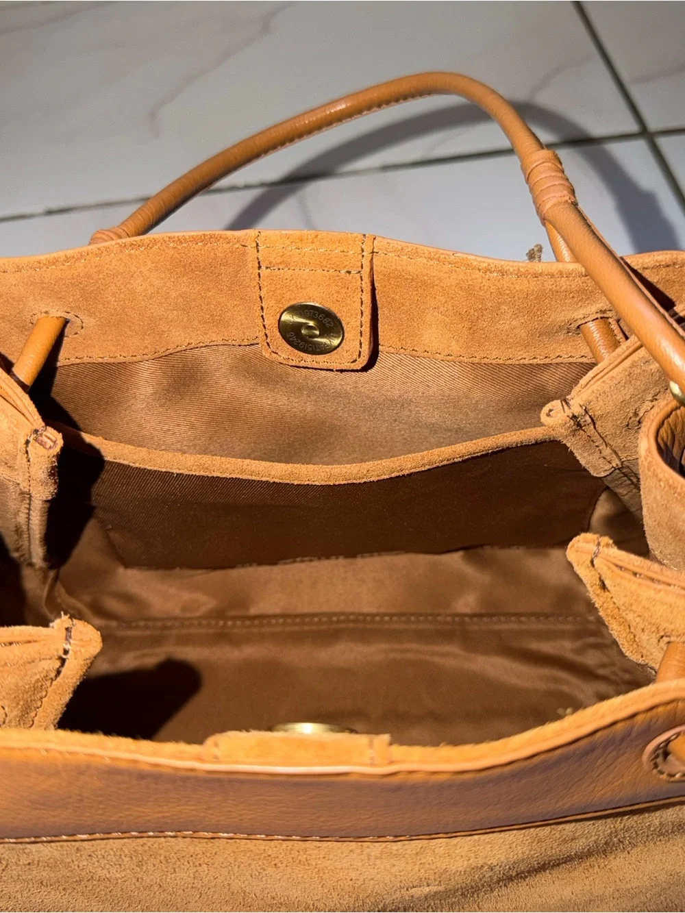 Genuine Suede Shoulder Bag – New with Tags - Picture 8 of 11